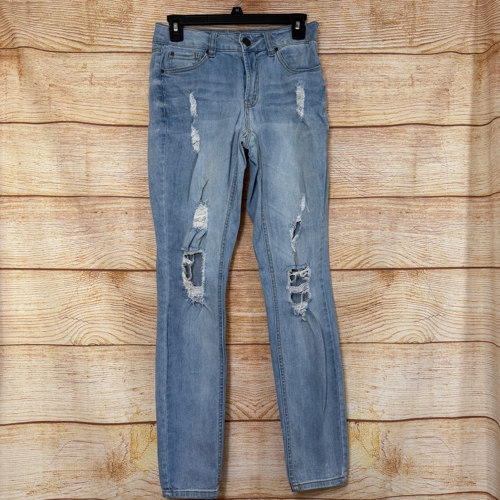 Refuge Skinny‎ Denim Jeans Womens Size 2 Blue Low Rise Distressed